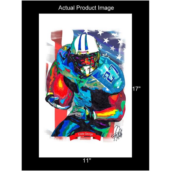 Eddie George Tennessee Titans Football Sports Print Poster Wall Art 11x17 - Picture 2 of 5